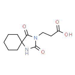 ChemSpider 2D Image | 3-(2,4-Dioxo-1,3-diazaspiro[4.5]dec-3-yl)propanoic acid | C11H16N2O4