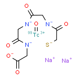 ChemSpider 2D Image | Oxo(~99~Tc)technetium(3+) sodium {[({[(sulfidoacetyl)azanidyl]acetyl}azanidyl)acetyl]azanidyl}acetate (1:2:1) | C8H8N3Na2O6S99Tc