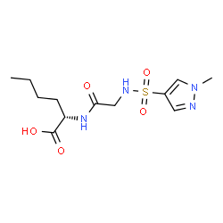 ChemSpider 2D Image | N-[(1-Methyl-1H-pyrazol-4-yl)sulfonyl]glycyl-L-norleucine | C12H20N4O5S