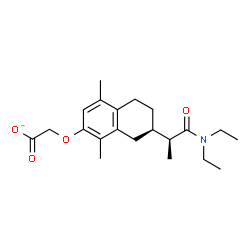 ChemSpider 2D Image | ({(7R)-7-[(2S)-1-(Diethylamino)-1-oxo-2-propanyl]-1,4-dimethyl-5,6,7,8-tetrahydro-2-naphthalenyl}oxy)acetate | C21H30NO4