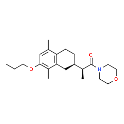 ChemSpider 2D Image | (2S)-2-[(2R)-5,8-Dimethyl-7-propoxy-1,2,3,4-tetrahydro-2-naphthalenyl]-1-(4-morpholinyl)-1-propanone | C22H33NO3