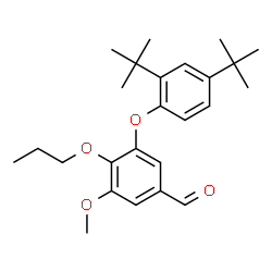 ChemSpider 2D Image | 3-(2,4-Di-tert-butylphenoxy)-5-methoxy-4-propoxybenzaldehyde | C25H34O4