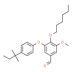 ChemSpider 2D Image | 4-(Hexyloxy)-3-methoxy-5-[4-(2-methyl-2-butanyl)phenoxy]benzaldehyde | C25H34O4