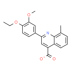 ChemSpider 2D Image | 2-(4-Ethoxy-3-methoxyphenyl)-8-methyl-4-quinolinecarboxylate | C20H18NO4