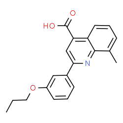 ChemSpider 2D Image | 8-Methyl-2-(3-propoxyphenyl)-4-quinolinecarboxylic acid | C20H19NO3