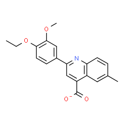 ChemSpider 2D Image | 2-(4-Ethoxy-3-methoxyphenyl)-6-methyl-4-quinolinecarboxylate | C20H18NO4
