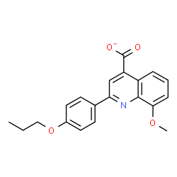 ChemSpider 2D Image | 8-Methoxy-2-(4-propoxyphenyl)-4-quinolinecarboxylate | C20H18NO4