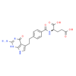 ChemSpider 2D Image | N-{4-[2-(2-Amino-4-oxo-4,7-dihydro-1H-pyrrolo[2,3-d]pyrimidin-5-yl)ethyl]benzoyl}-D-glutamic acid | C20H21N5O6