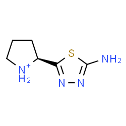 ChemSpider 2D Image | (2S)-2-(5-Amino-1,3,4-thiadiazol-2-yl)pyrrolidinium | C6H11N4S