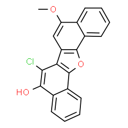 ChemSpider 2D Image | 6-Chloro-8-methoxydinaphtho[1,2-b:2',1'-d]furan-5-ol | C21H13ClO3