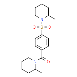 ChemSpider 2D Image | (2-Methyl-1-piperidinyl){4-[(2-methyl-1-piperidinyl)sulfonyl]phenyl}methanone | C19H28N2O3S