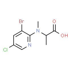 ChemSpider 2D Image | N-(3-Bromo-5-chloro-2-pyridinyl)-N-methylalanine | C9H10BrClN2O2