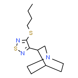 ChemSpider 2D Image | 3-[4-(Butylsulfanyl)-1,2,5-thiadiazol-3-yl]quinuclidine | C13H21N3S2