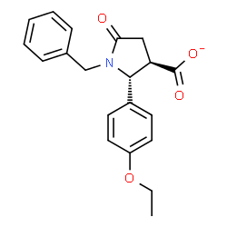 ChemSpider 2D Image | (2R,3R)-1-Benzyl-2-(4-ethoxyphenyl)-5-oxo-3-pyrrolidinecarboxylate | C20H20NO4