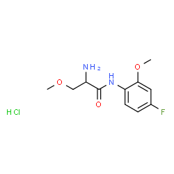 ChemSpider 2D Image | N-(4-Fluoro-2-methoxyphenyl)-O-methylserinamide hydrochloride (1:1) | C11H16ClFN2O3