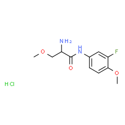 ChemSpider 2D Image | N-(3-Fluoro-4-methoxyphenyl)-O-methylserinamide hydrochloride (1:1) | C11H16ClFN2O3