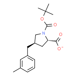 ChemSpider 2D Image | (2S,4R)-4-(3-Methylbenzyl)-1-{[(2-methyl-2-propanyl)oxy]carbonyl}-2-pyrrolidinecarboxylate | C18H24NO4