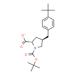 ChemSpider 2D Image | (2S,4R)-4-[4-(2-Methyl-2-propanyl)benzyl]-1-{[(2-methyl-2-propanyl)oxy]carbonyl}-2-pyrrolidinecarboxylate | C21H30NO4