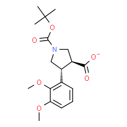 ChemSpider 2D Image | (3S,4R)-4-(2,3-Dimethoxyphenyl)-1-{[(2-methyl-2-propanyl)oxy]carbonyl}-3-pyrrolidinecarboxylate | C18H24NO6
