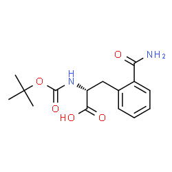 ChemSpider 2D Image | 2-Carbamoyl-N-{[(2-methyl-2-propanyl)oxy]carbonyl}-D-phenylalanine | C15H20N2O5