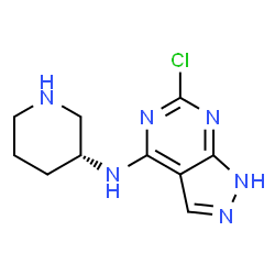 ChemSpider 2D Image | 6-Chloro-N-[(3R)-3-piperidinyl]-1H-pyrazolo[3,4-d]pyrimidin-4-amine | C10H13ClN6