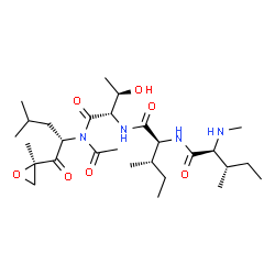 ChemSpider 2D Image | N-Methyl-L-isoleucyl-L-isoleucyl-N-acetyl-N-{(2S)-4-methyl-1-[(2R)-2-methyl-2-oxiranyl]-1-oxo-2-pentanyl}-L-threoninamide | C28H50N4O7