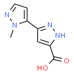 ChemSpider 2D Image | 2'-methyl-2H-[3,3'-bipyrazole]-5-carboxylic acid | C8H8N4O2