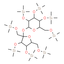 ChemSpider 2D Image | 1,3,4,6-Tetrakis-O-(trimethylsilyl)hex-2-ulofuranosyl 2,3,4,6-tetrakis-O-(trimethylsilyl)hexopyranoside | C36H86O11Si8