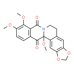 ChemSpider 2D Image | 9,10,13a-Trimethoxy-5,13a-dihydro-6H-[1,3]dioxolo[4,5-g]isoquino[3,2-a]isoquinoline-8,13-dione | C21H19NO7