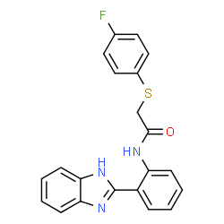 ChemSpider 2D Image | N-[2-(1H-Benzimidazol-2-yl)phenyl]-2-[(4-fluorophenyl)sulfanyl]acetamide | C21H16FN3OS