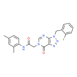 ChemSpider 2D Image | N-(2,4-Dimethylphenyl)-2-[3-(2-fluorobenzyl)-7-oxo-3,7-dihydro-6H-[1,2,3]triazolo[4,5-d]pyrimidin-6-yl]acetamide | C21H19FN6O2