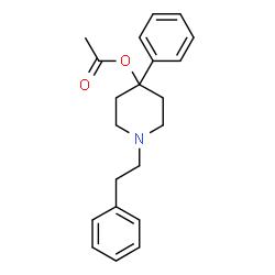 ChemSpider 2D Image | 4-Phenyl-1-(2-phenylethyl)-4-piperidinyl acetate | C21H25NO2