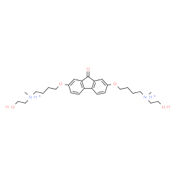 ChemSpider 2D Image | 4,4'-[(9-Oxo-9H-fluorene-2,7-diyl)bis(oxy)]bis[N-(2-hydroxyethyl)-N-methyl-1-butanaminium] | C27H40N2O5