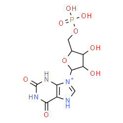 ChemSpider 2D Image | 2,6-Dioxo-9-(5-O-phosphonopentofuranosyl)-2,3,6,7-tetrahydro-1H-purin-9-ium | C10H14N4O9P