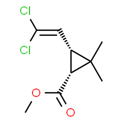 ChemSpider 2D Image | Methyl (1R,3R)-3-(2,2-dichlorovinyl)-2,2-dimethylcyclopropanecarboxylate | C9H12Cl2O2