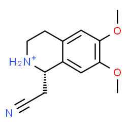 ChemSpider 2D Image | (1S)-1-(Cyanomethyl)-6,7-dimethoxy-1,2,3,4-tetrahydroisoquinolinium | C13H17N2O2