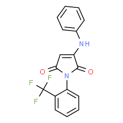ChemSpider 2D Image | 3-Anilino-1-[2-(trifluoromethyl)phenyl]-1H-pyrrole-2,5-dione | C17H11F3N2O2