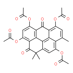 ChemSpider 2D Image | 1,1,9-Trimethyl-2,6-dioxo-1,6-dihydro-2H-benzo[cd]pyrene-3,5,7,10-tetrayl tetraacetate | C30H24O10