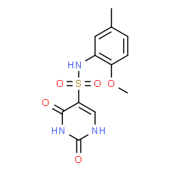ChemSpider 2D Image | N-(2-Methoxy-5-methylphenyl)-2,4-dioxo-1,2,3,4-tetrahydro-5-pyrimidinesulfonamide | C12H13N3O5S