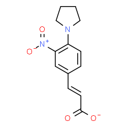 ChemSpider 2D Image | (2E)-3-[3-Nitro-4-(1-pyrrolidinyl)phenyl]acrylate | C13H13N2O4
