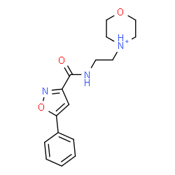 ChemSpider 2D Image | 4-(2-{[(5-Phenyl-1,2-oxazol-3-yl)carbonyl]amino}ethyl)morpholin-4-ium | C16H20N3O3