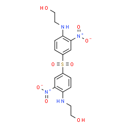 ChemSpider 2D Image | 2,2'-{Sulfonylbis[(2-nitro-4,1-phenylene)imino]}diethanol | C16H18N4O8S