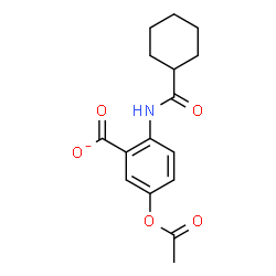 ChemSpider 2D Image | 5-Acetoxy-2-[(cyclohexylcarbonyl)amino]benzoate | C16H18NO5