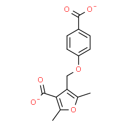 ChemSpider 2D Image | 4-[(4-Carboxylatophenoxy)methyl]-2,5-dimethyl-3-furoate | C15H12O6