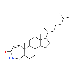 ChemSpider 2D Image | 5a,7a-Dimethyl-8-(6-methyl-2-heptanyl)-1,5a,5b,6,7,7a,8,9,10,10a,10b,11,12,12a-tetradecahydrocyclopenta[5,6]naphtho[2,1-c]azepin-3(2H)-one | C27H45NO