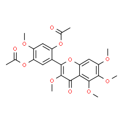 ChemSpider 2D Image | Flavone, 2',5'-dihydroxy-3,4',5,6,7-pentamethoxy-, diacetate | C24H24O11