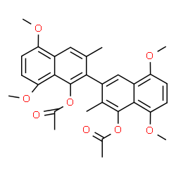 ChemSpider 2D Image | 5,5',8,8'-TETRAMETHOXY-3,3'-DIMETHYL-1',4-DIACETOXY-2,2'-BINAPHTHALENE | C30H30O8