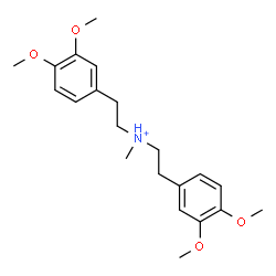 ChemSpider 2D Image | 2-(3,4-Dimethoxyphenyl)-N-[2-(3,4-dimethoxyphenyl)ethyl]-N-methylethanaminium | C21H30NO4
