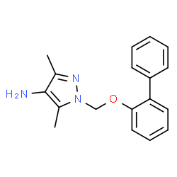 ChemSpider 2D Image | 1-[(2-Biphenylyloxy)methyl]-3,5-dimethyl-1H-pyrazol-4-amine | C18H19N3O