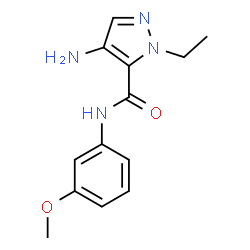 ChemSpider 2D Image | 4-amino-2-ethyl-N-(3-methoxyphenyl)pyrazole-3-carboxamide | C13H16N4O2
